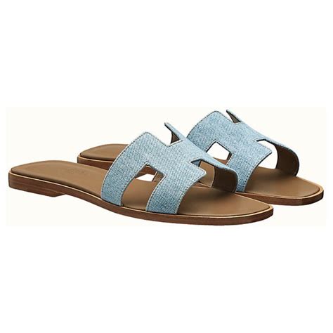 hermes flat sandals blue|authentic hermes sandals.